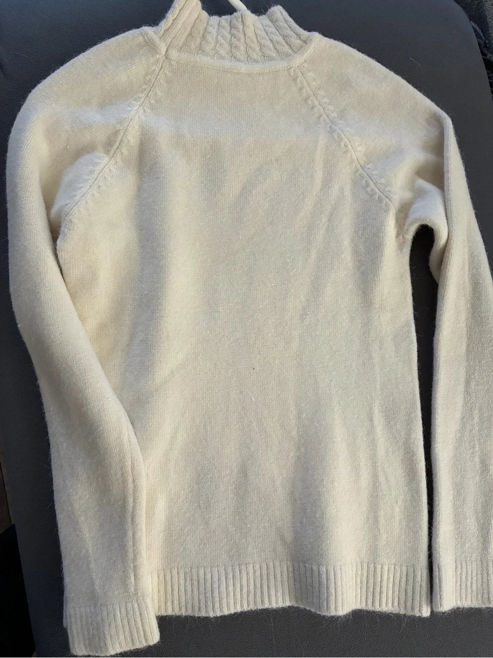 Men's Cream Cable Turtleneck Sweater.